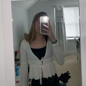 white long sleeve top